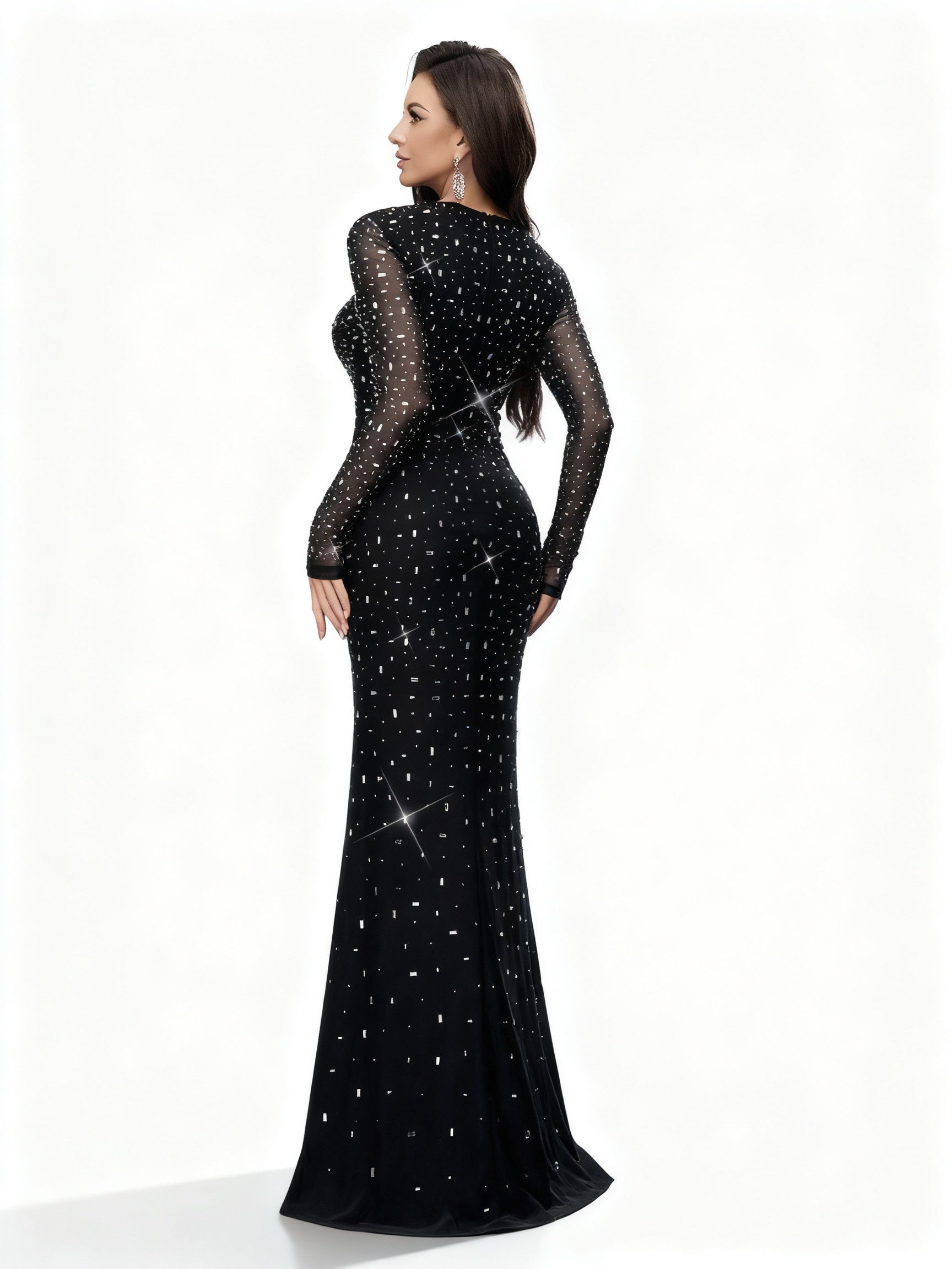 Sovae | Klassisches Fishtail Abendkleid mit Strass für Feste