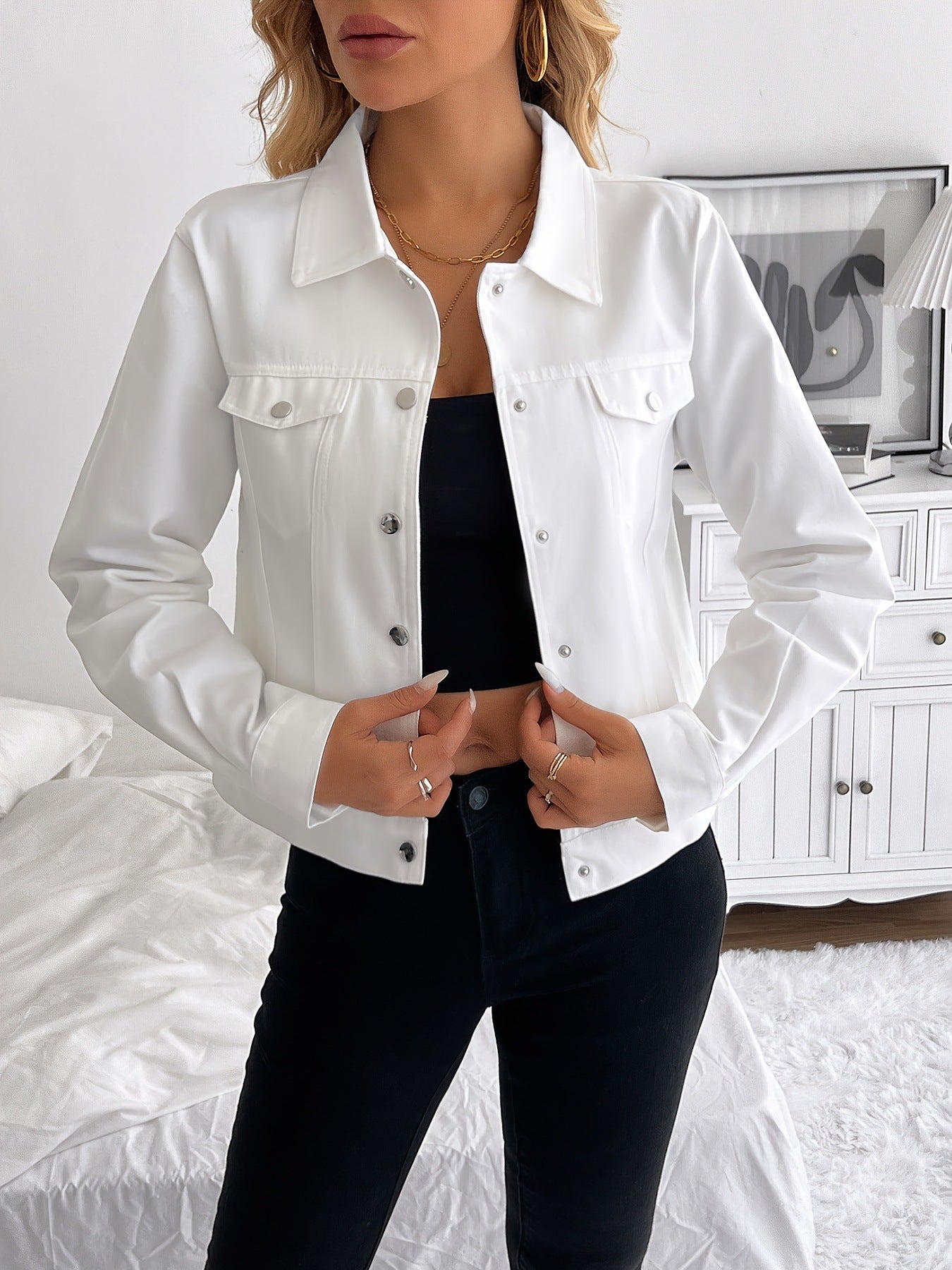 Damen modische Schlupfjacke mit strukturiertem Design Sovae