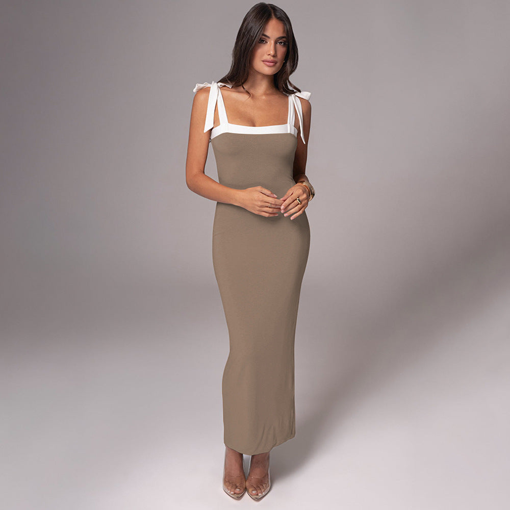 Damen Elegantes Maxikleid mit schicker Schleifen-Detail Sovae