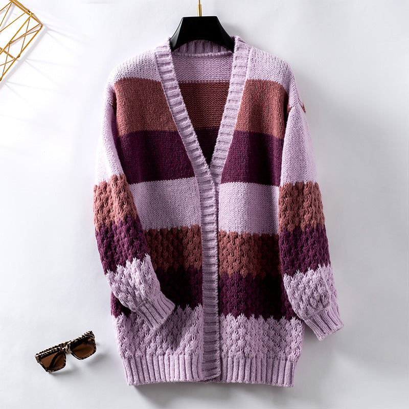 Damen Strickjacke mit trendigem Blockdesign und luftiger Haptik Sovae