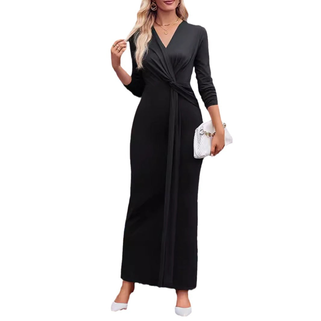 Damen Maxikleid mit elegantem Twist Sovae