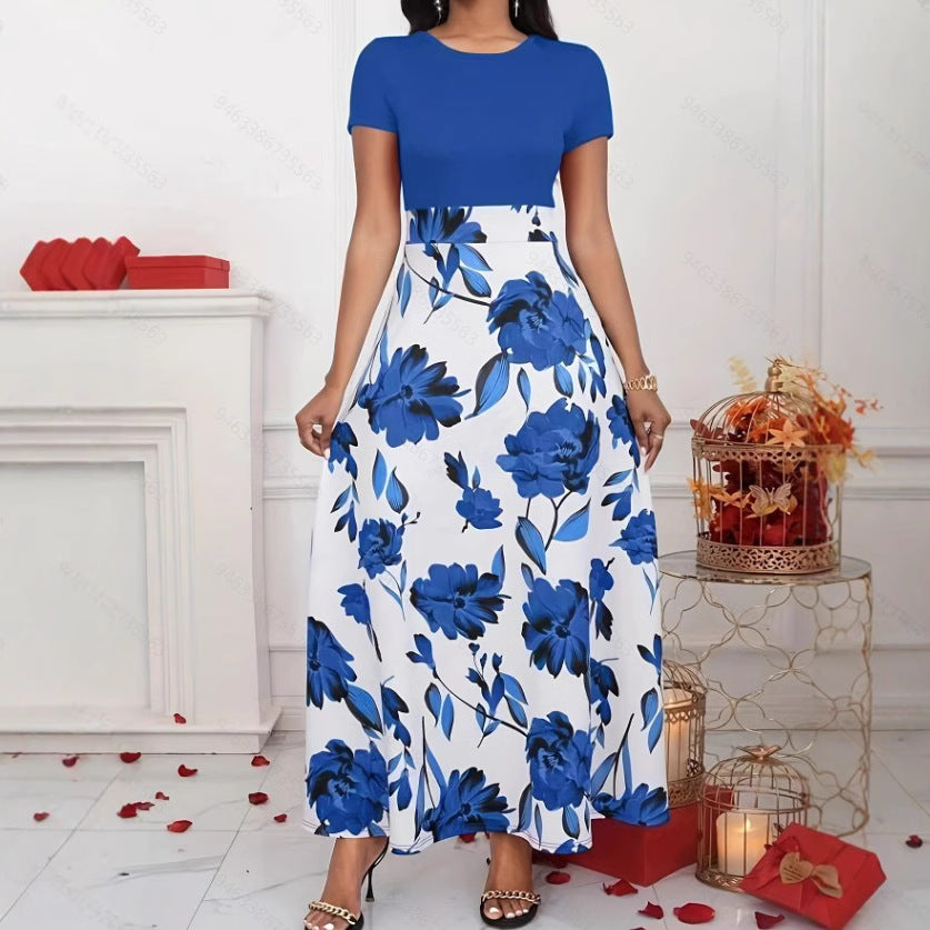 Damen Maxikleid mit floralem Design und figurbetontem Oberteil Sovae