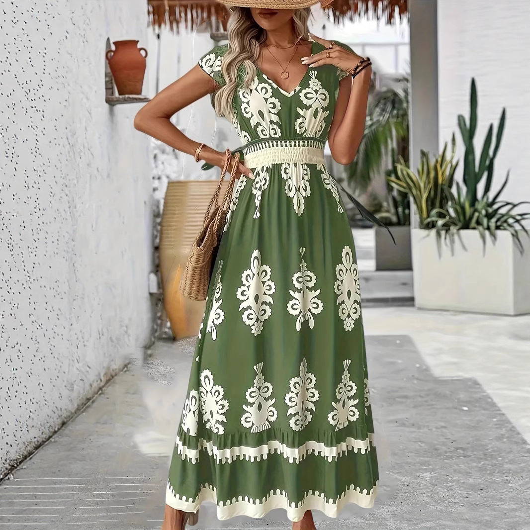 Damen Maxikleid mit elegantem floralen Muster Sovae