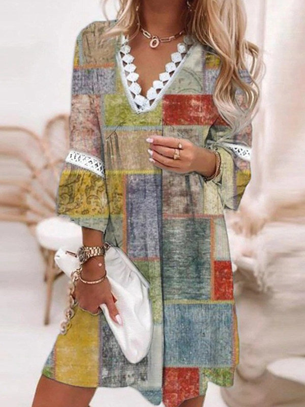 Damen Sommerliches Strandkleid mit floralen Details und Spitzenakzenten Sovae