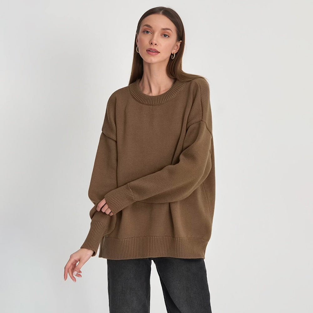 Damen Bequemer Oversized Pullover aus hochwertigem Strick Sovae