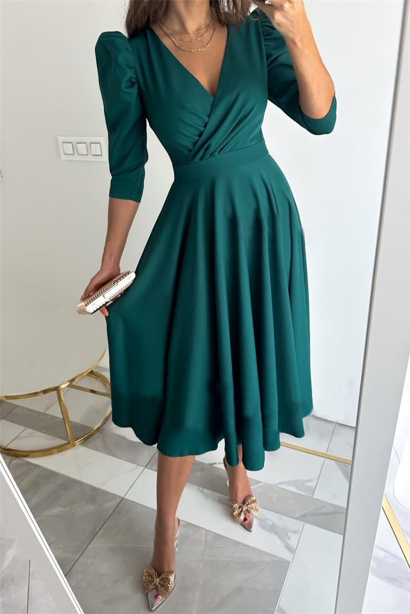 Damen Elegantes Midi Kleid Sovae