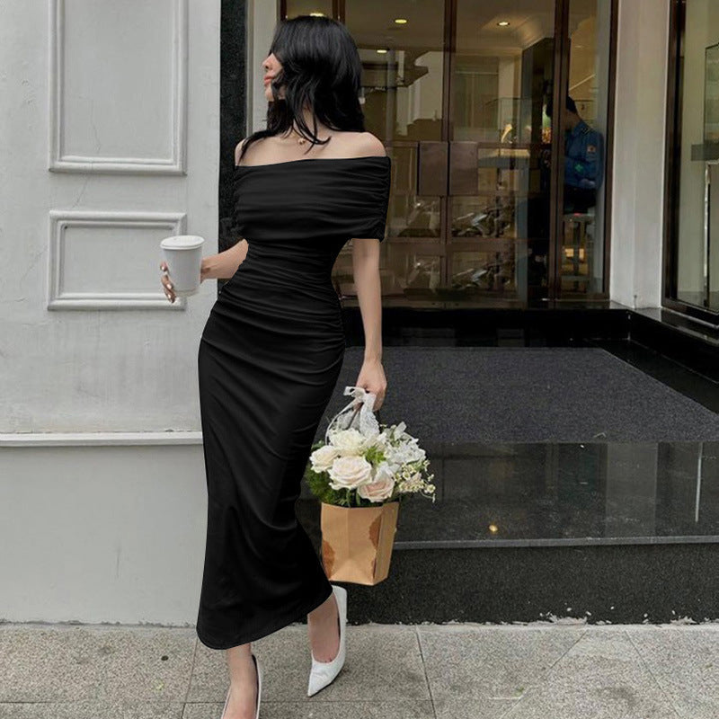 Damen Elegantes Wickelkleid mit Off-Shoulder-Design Sovae