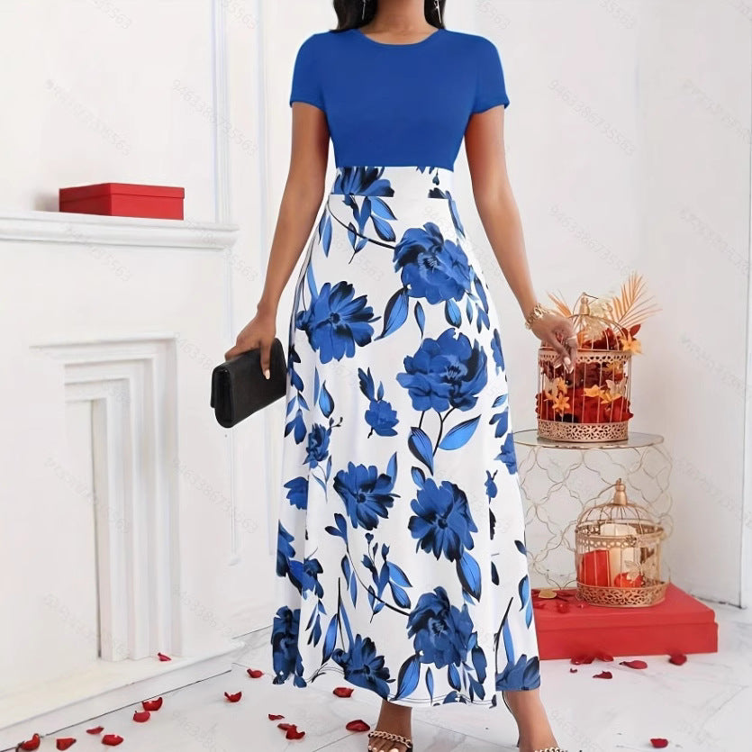 Damen Maxikleid mit floralem Design und figurbetontem Oberteil Sovae