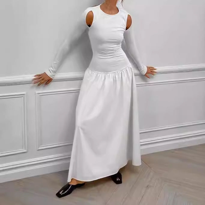 Damen Elegantes Maxikleid mit Off-Shoulder-Ärmeln Sovae