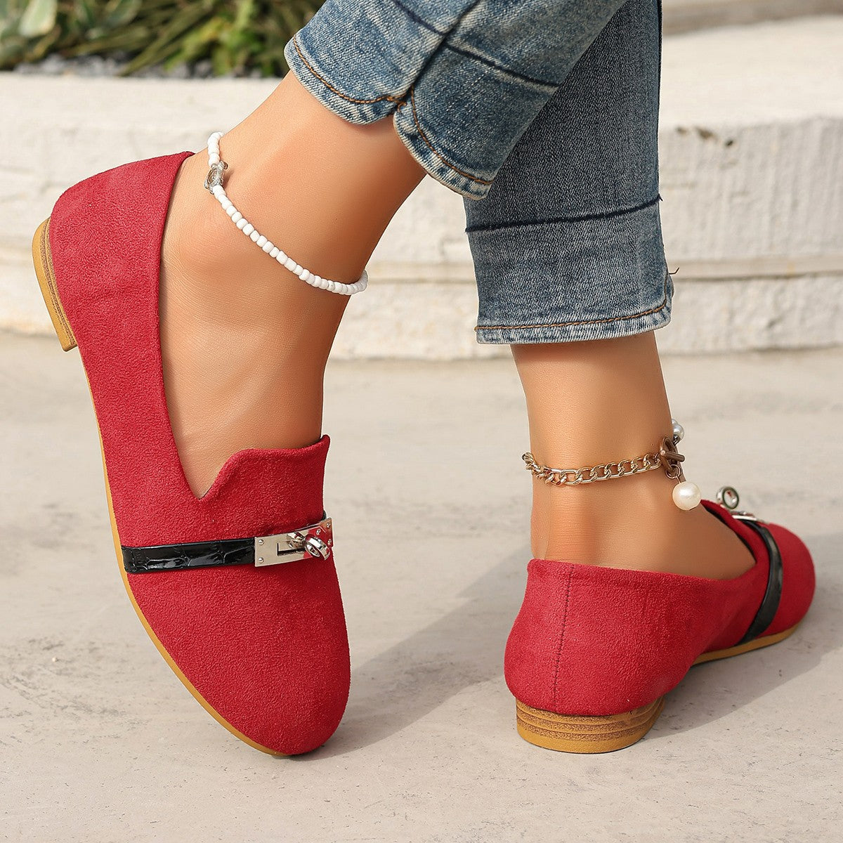 Damen elegante ballerina Slipper mit modischem Akzent Sovae