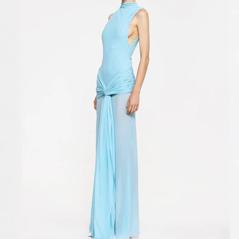 Damen Elegantes Maxikleid mit kreativen Drapierungsdetails und figurbetontem Schnitt Sovae