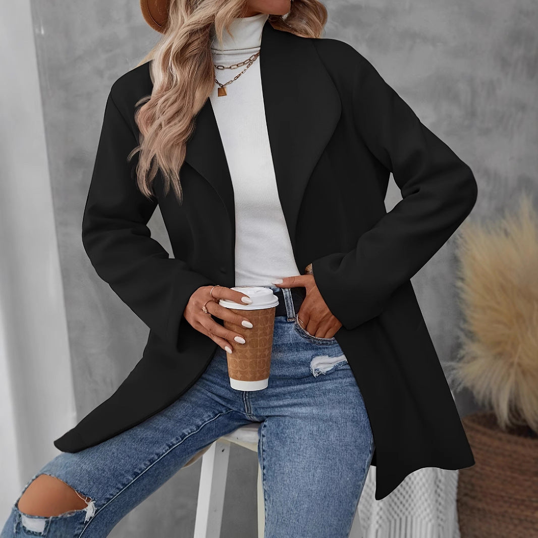 Damen Elegante offene Longjacke Sovae