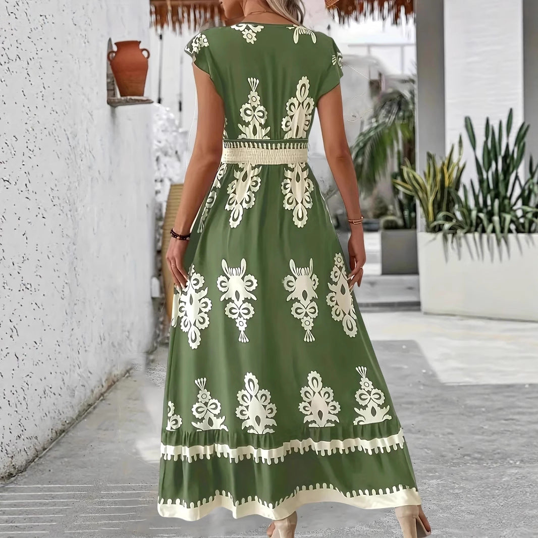 Damen Maxikleid mit elegantem floralen Muster Sovae