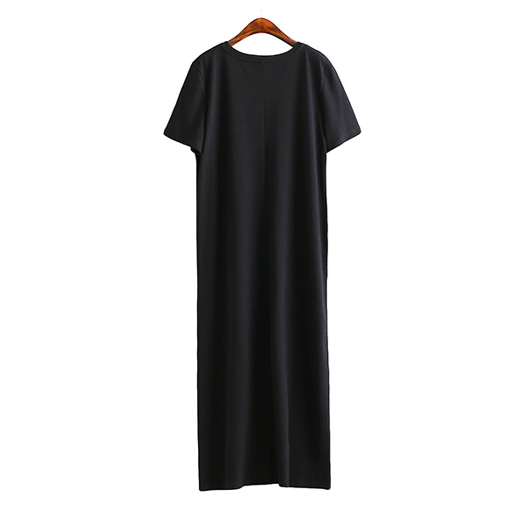 Damen Maxi-Kleid mit seitlichem Schlitz und geschmeidigem Schnitt Sovae