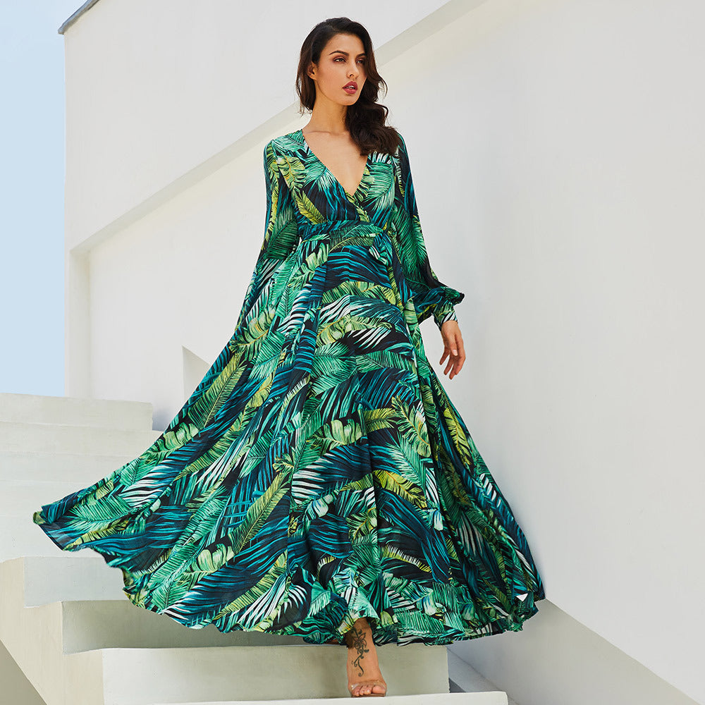 Damen Fließendes Maxikleid mit floralem Print Sovae