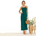 Damen eleganter langärmliger Jumpsuit mit Crop-Top Sovae