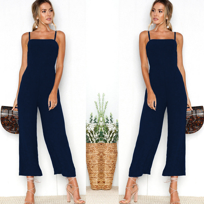 Damen eleganter langärmliger Jumpsuit mit Crop-Top Sovae