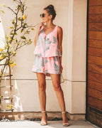 Damen luftige Bluse mit modischem Volant Sovae