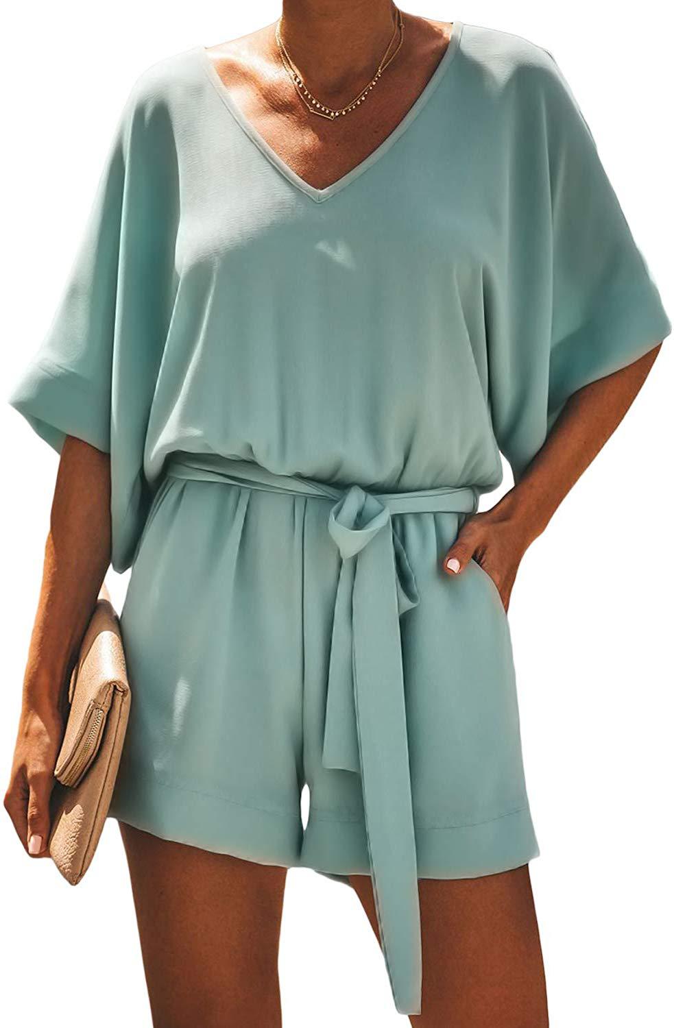 Damen lässiger und stilvoller Jumpsuit mit Taillengürtel Sovae