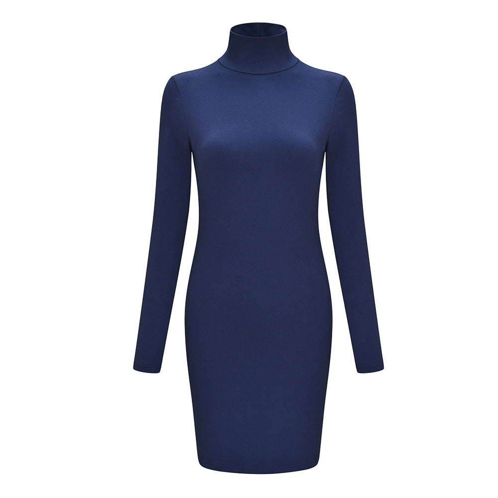 Damen Langärmliges Midikleid mit Stehkragen Sovae