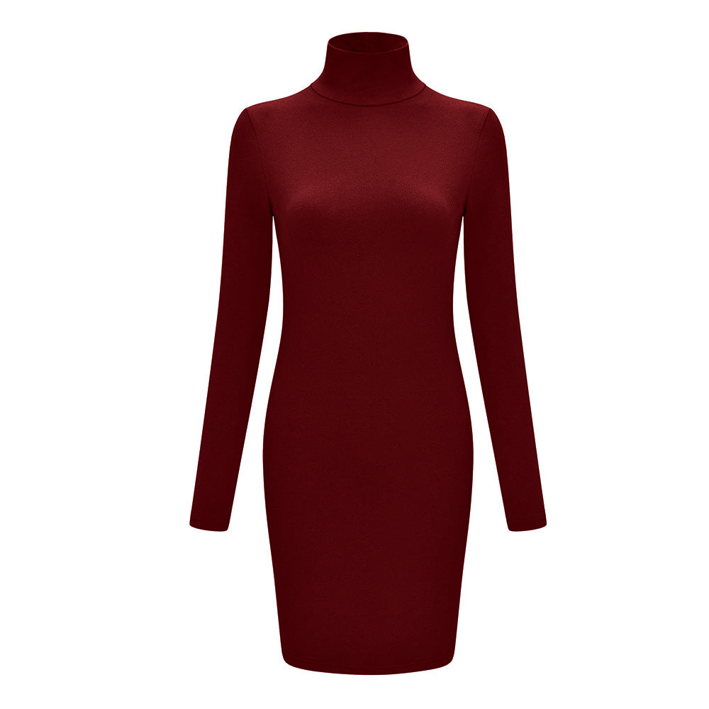 Damen Langärmliges Midikleid mit Stehkragen Sovae