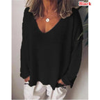 Damen lässiger V-Ausschnitt Pullover Sovae