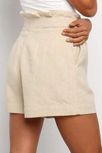 Damen Leichte Leinen-Shorts mit hohem Bund Sovae