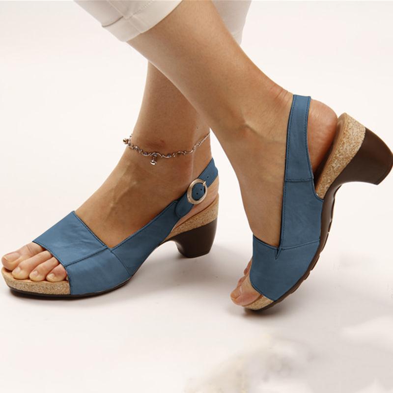 Damen Absatzsandalen mit eleganten Schnallen und komfortablem Fußbett Sovae