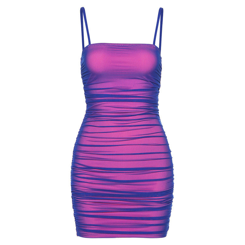 Damen figurbetontes Minikleid mit Spaghettiträgern Sovae