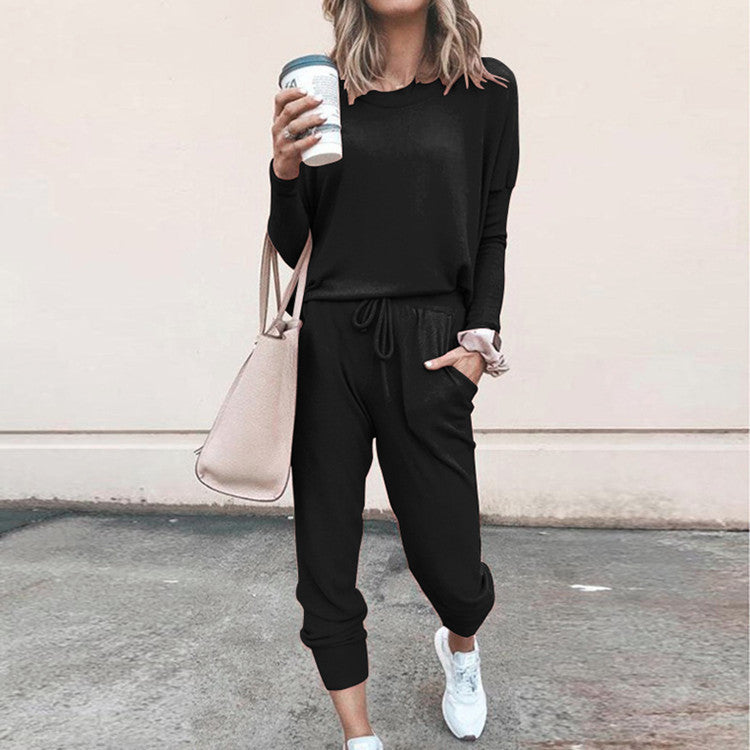Damen Freizeit-Jogginganzug mit lässigem Schnitt und praktischen Taschen Sovae