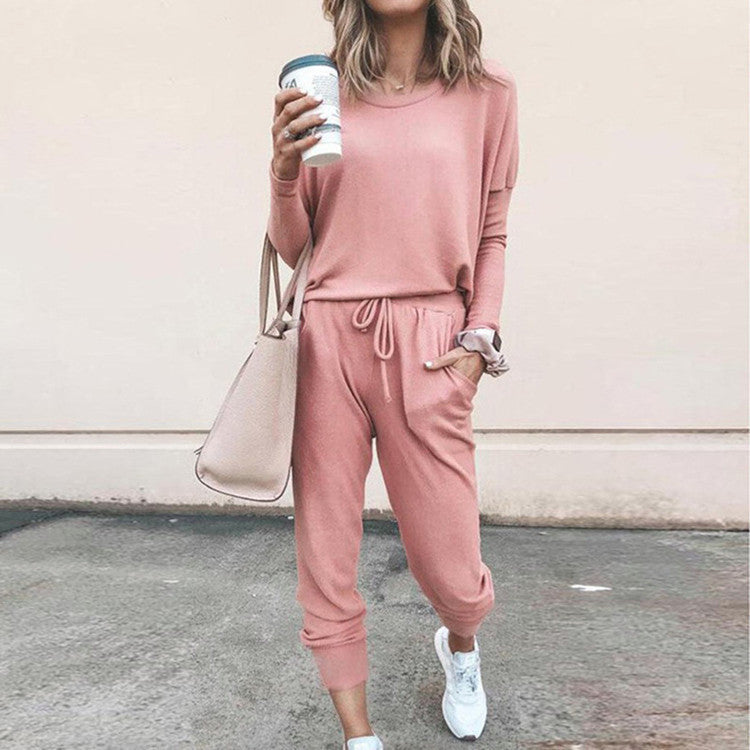 Damen Freizeit-Jogginganzug mit lässigem Schnitt und praktischen Taschen Sovae