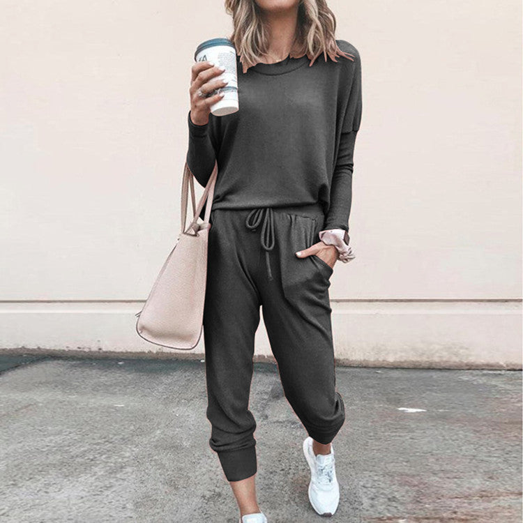 Damen Freizeit-Jogginganzug mit lässigem Schnitt und praktischen Taschen Sovae