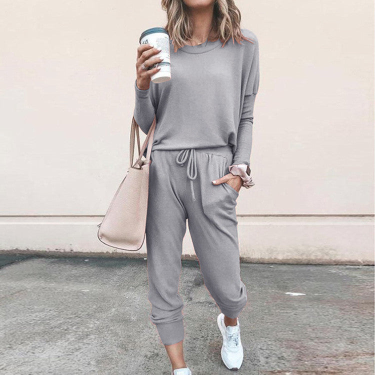 Damen Freizeit-Jogginganzug mit lässigem Schnitt und praktischen Taschen Sovae