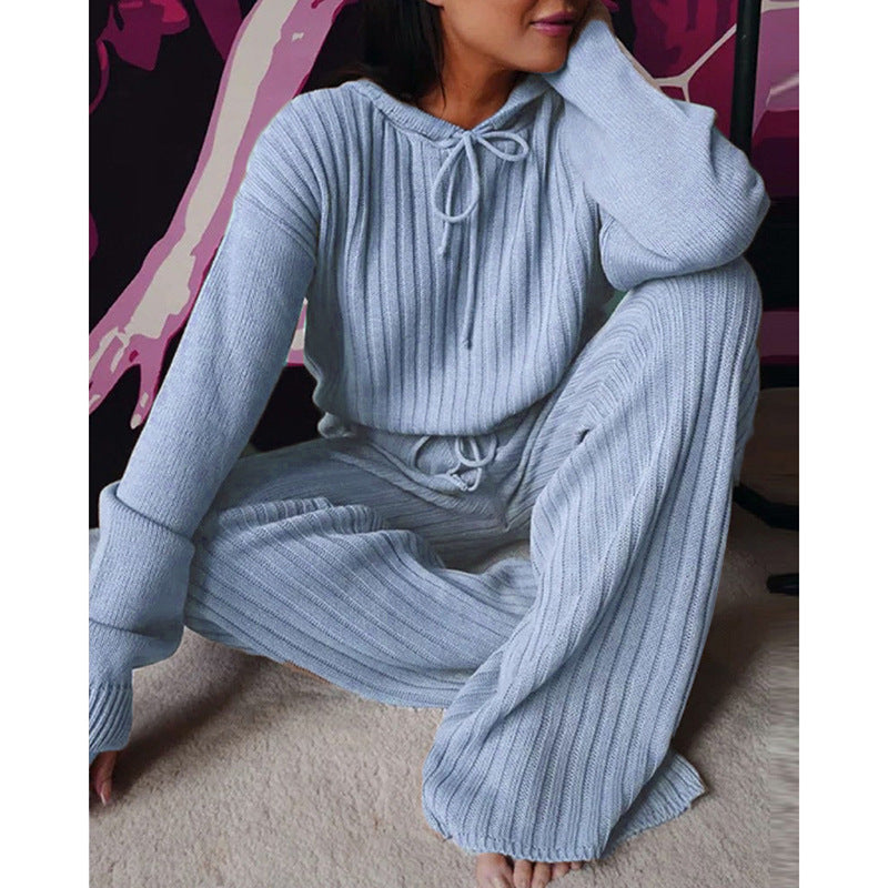 Damen Strickjacke mit Kapuze und weitem Schnitt Sovae
