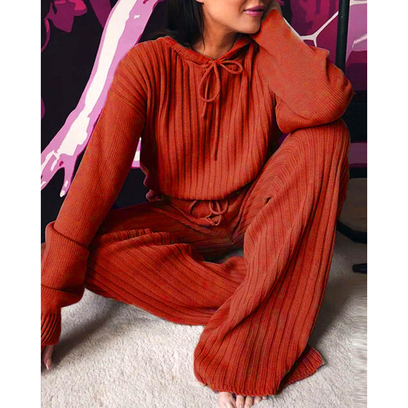 Damen Strickjacke mit Kapuze und weitem Schnitt Sovae