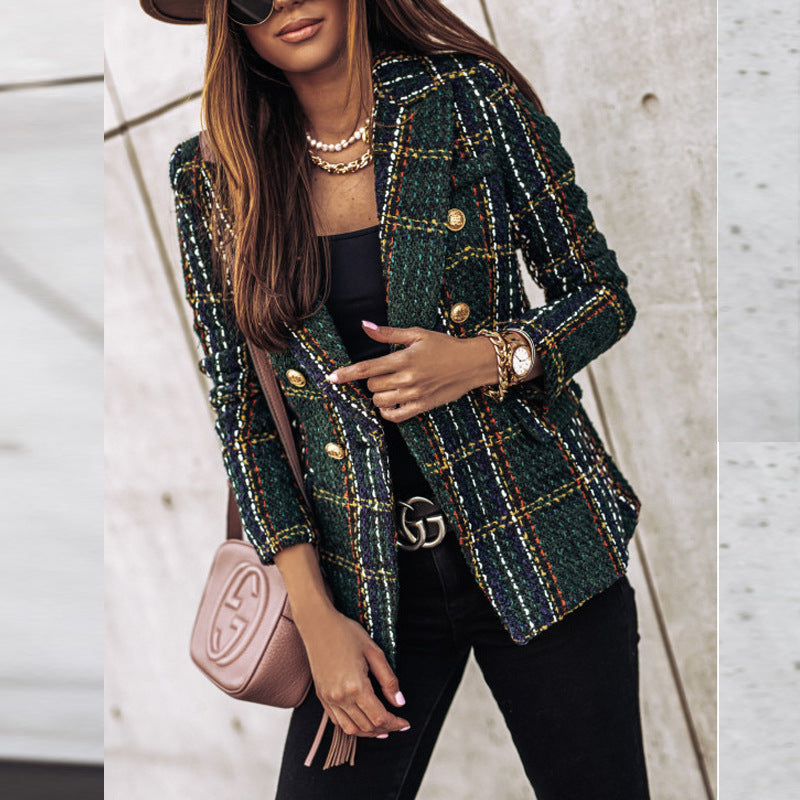 Damen Tweed Blazer mit strukturiertem Design Sovae