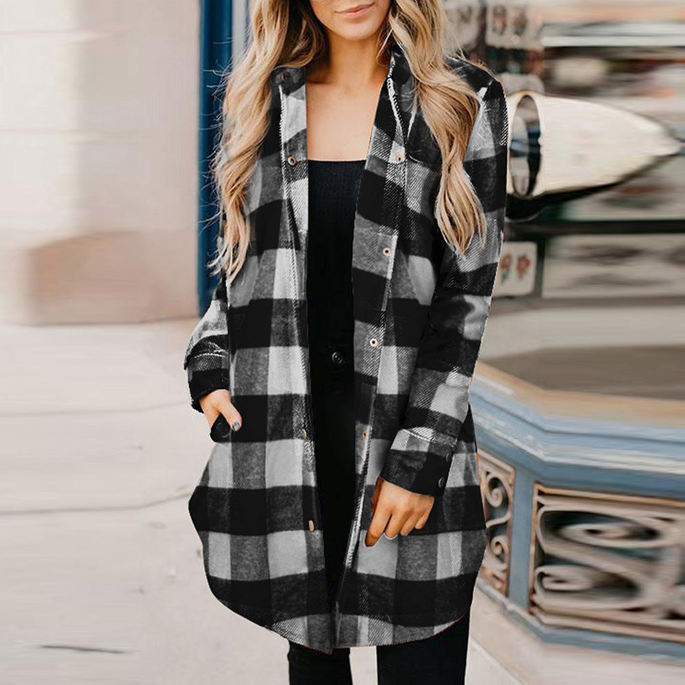 Damen modische Hemdjacke im Karodessin Sovae