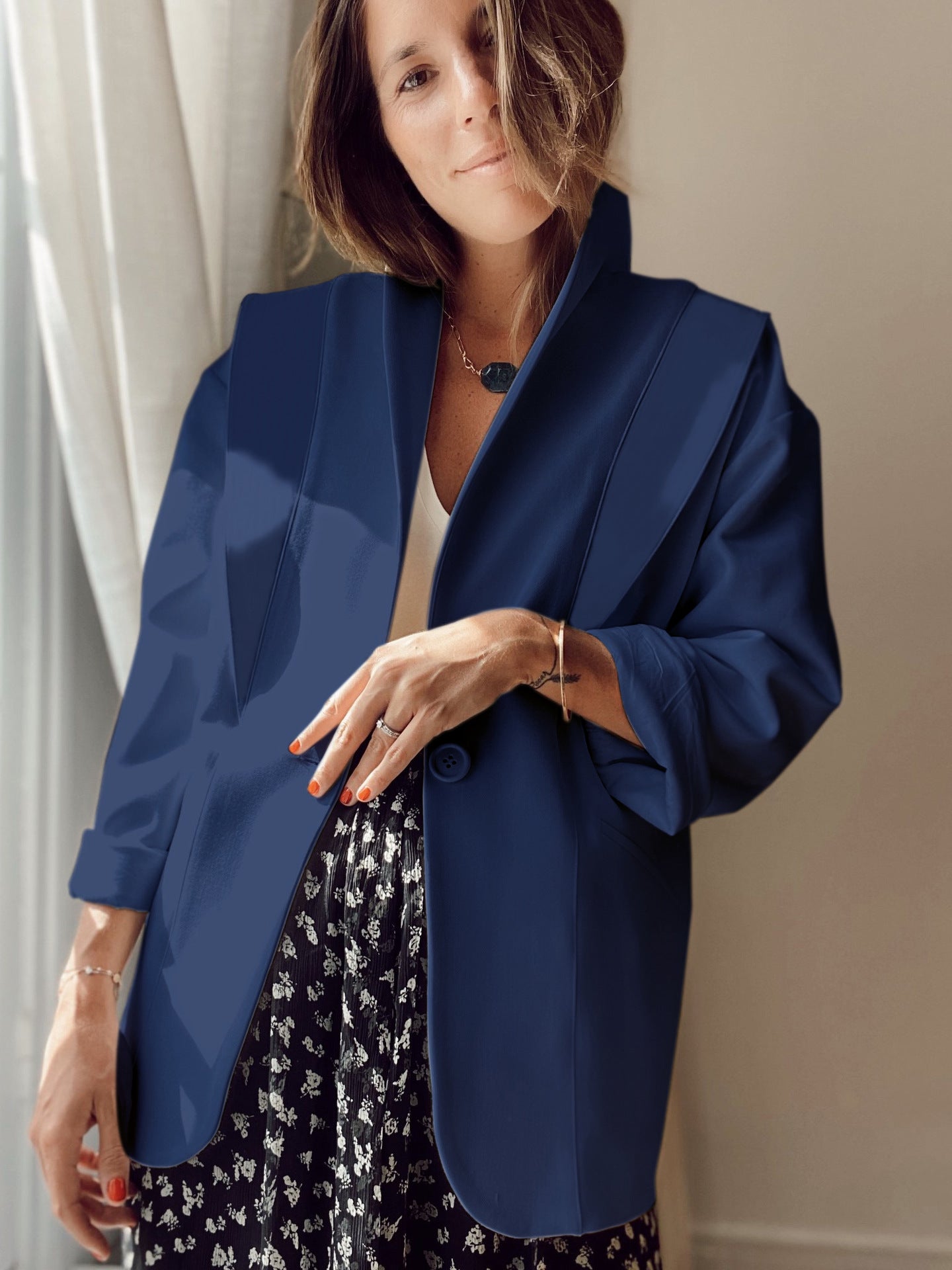 Damen Blazer im modernen Oversized-Schnitt mit schickem Revers Sovae