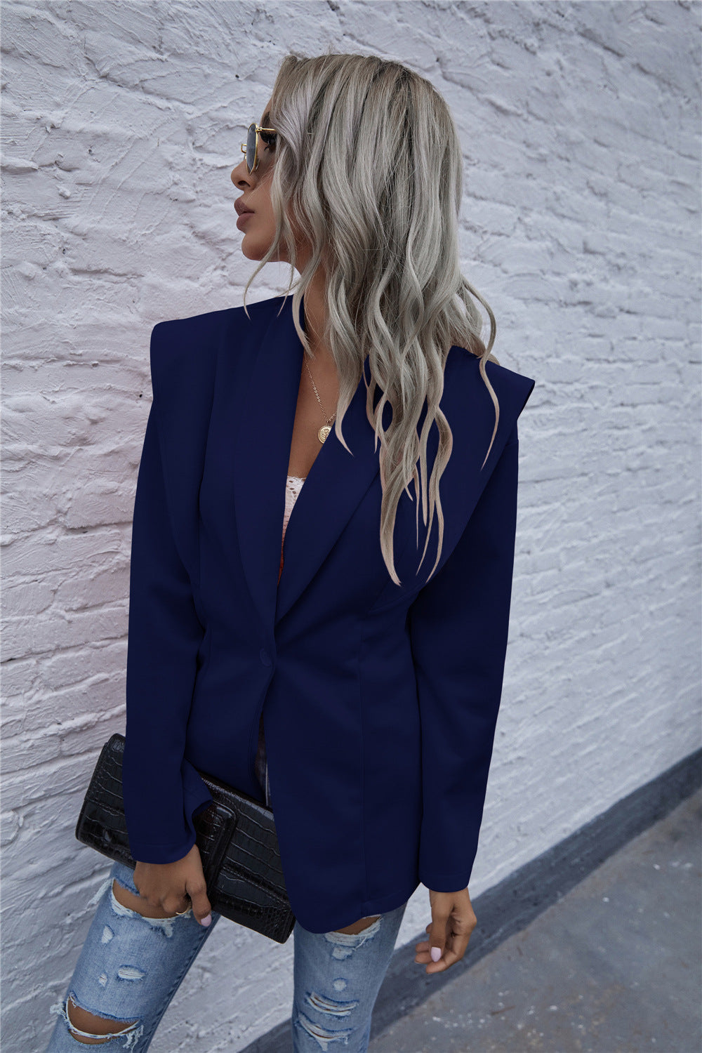 Damen Blazer im modernen Oversized-Schnitt mit schickem Revers Sovae