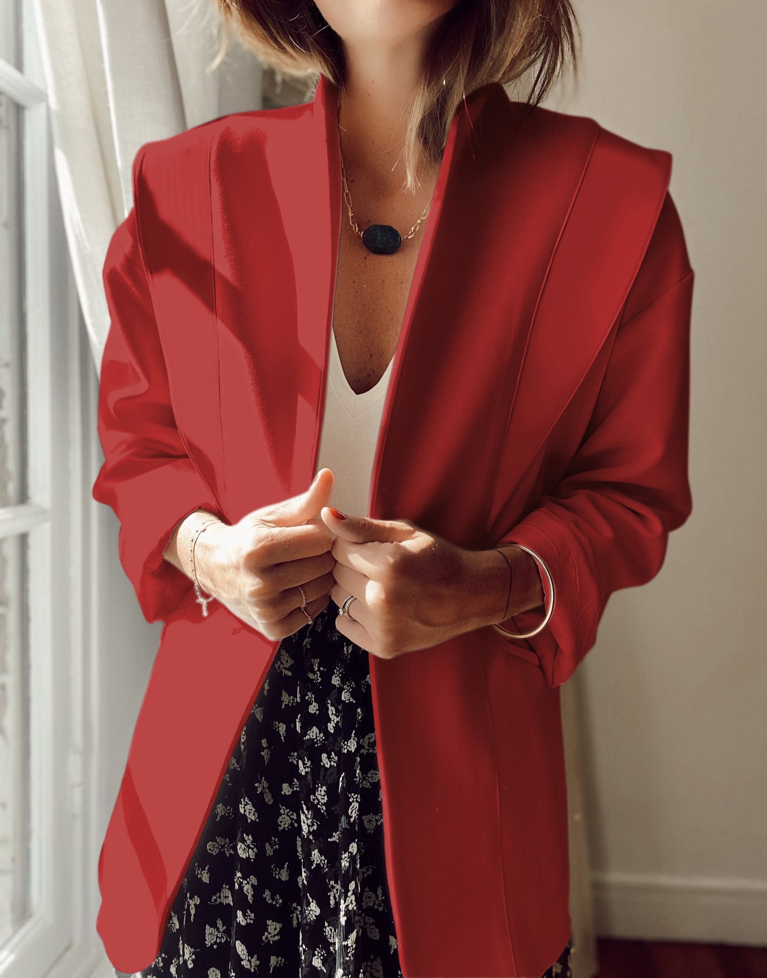 Damen Blazer im modernen Oversized-Schnitt mit schickem Revers Sovae