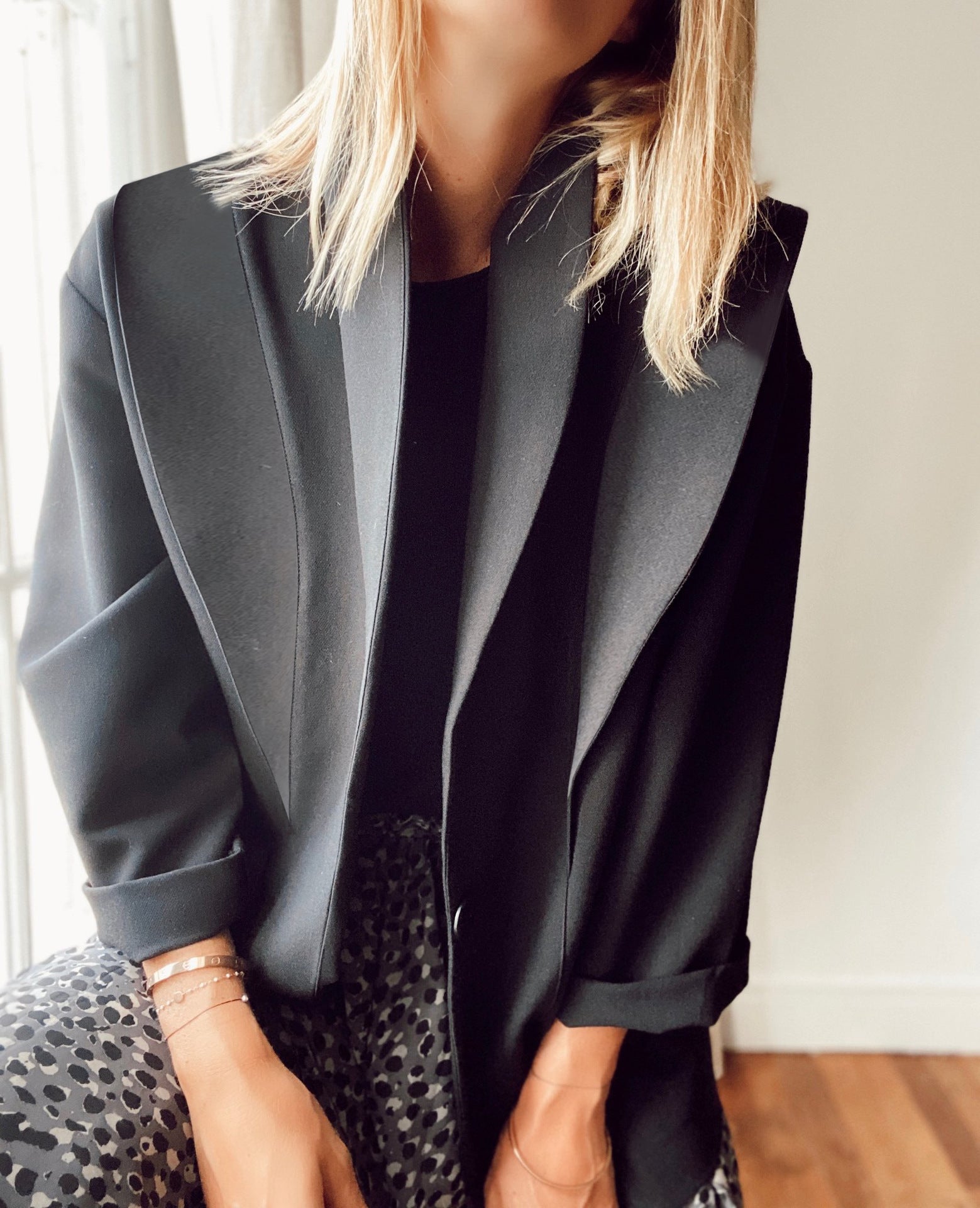 Damen Blazer im modernen Oversized-Schnitt mit schickem Revers Sovae