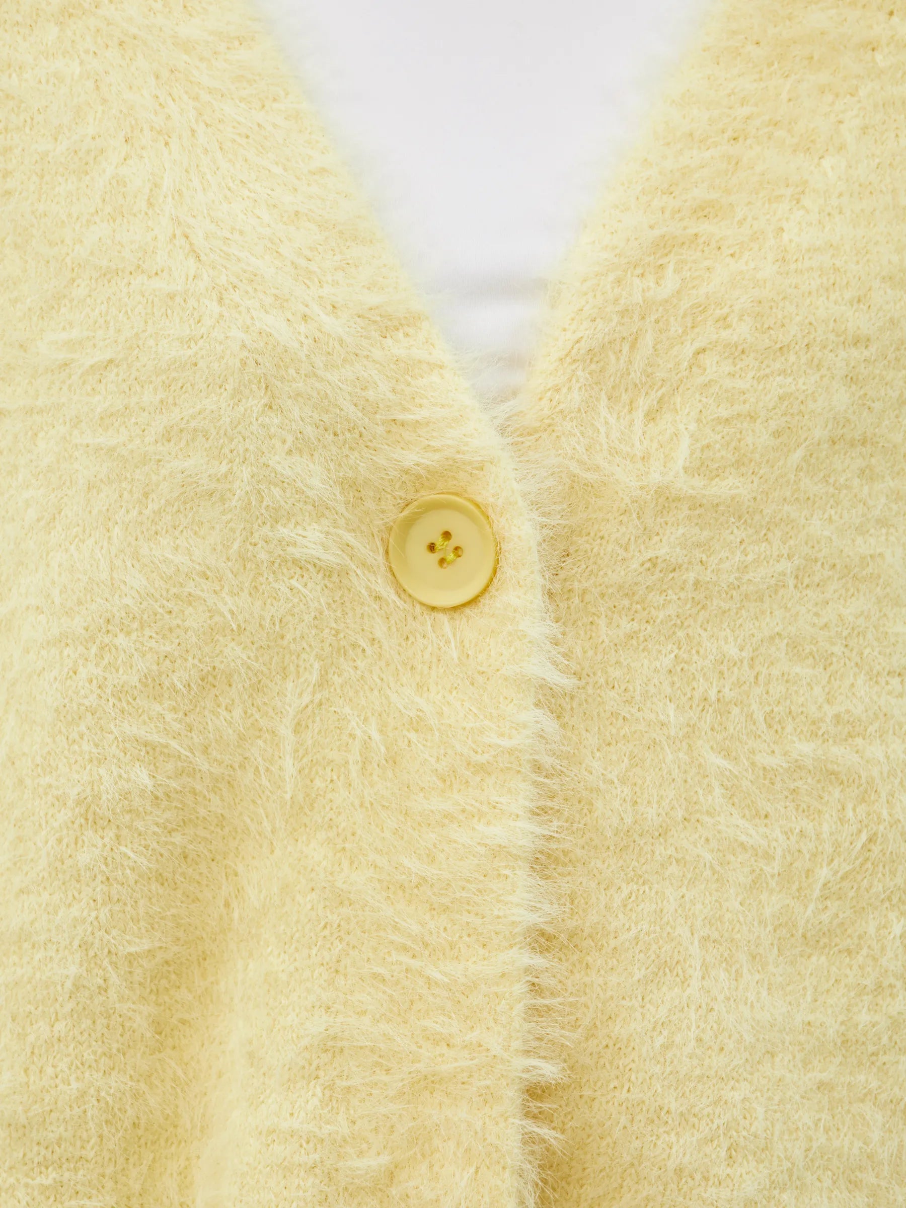 Damen kuschelige Strickjacke mit weichem Mohair-Mix und eleganter Knopfleiste