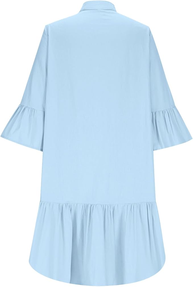 Damen Hemdkleid mit Rüschen Sovae