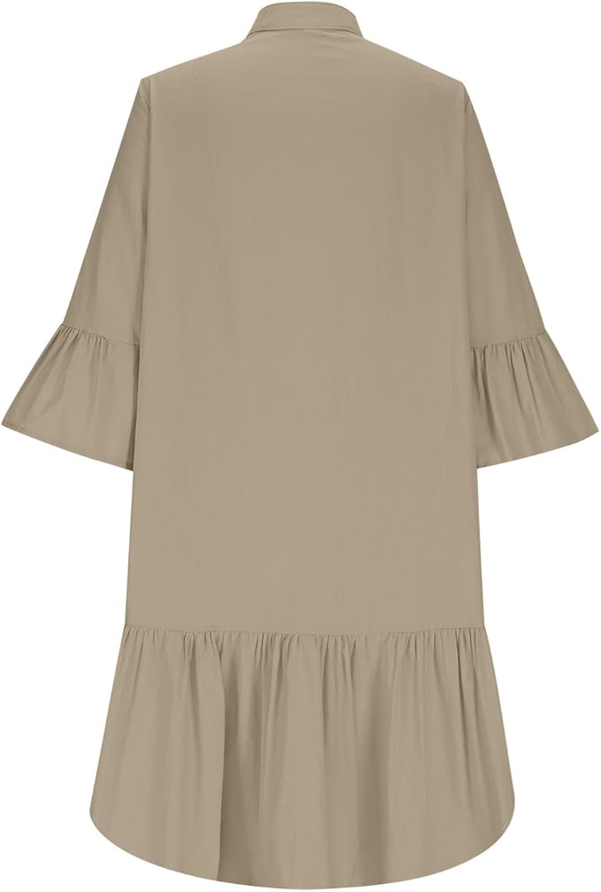 Damen Hemdkleid mit Rüschen Sovae