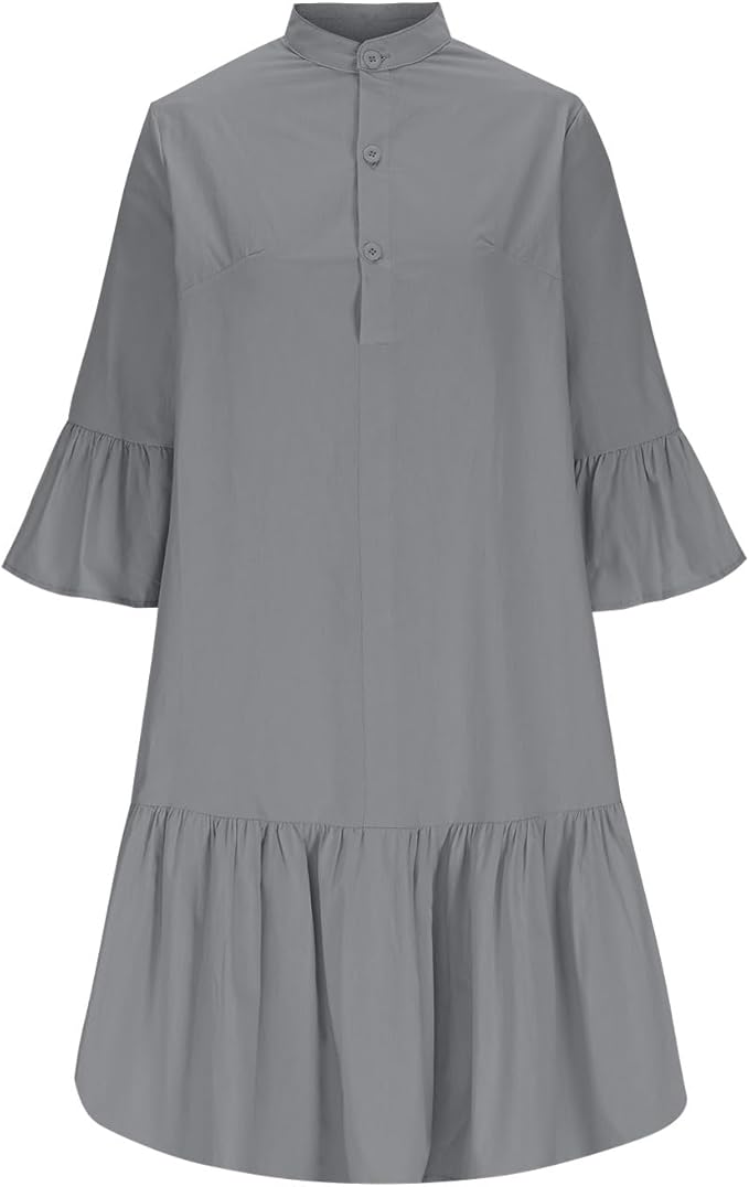 Damen Hemdkleid mit Rüschen Sovae