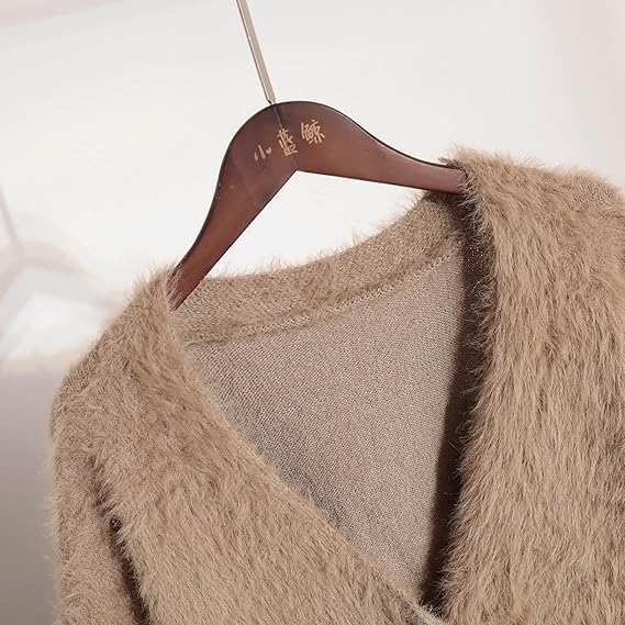 Damen kuschelige Strickjacke mit weichem Mohair-Mix und eleganter Knopfleiste Sovae
