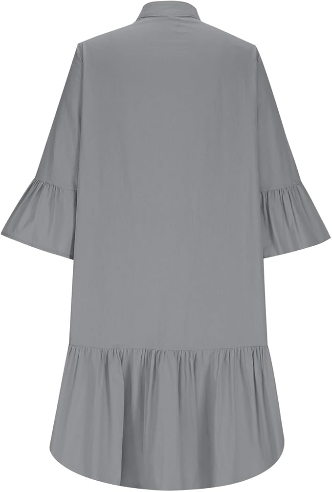 Damen Hemdkleid mit Rüschen Sovae