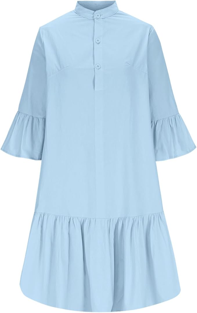 Damen Hemdkleid mit Rüschen Sovae