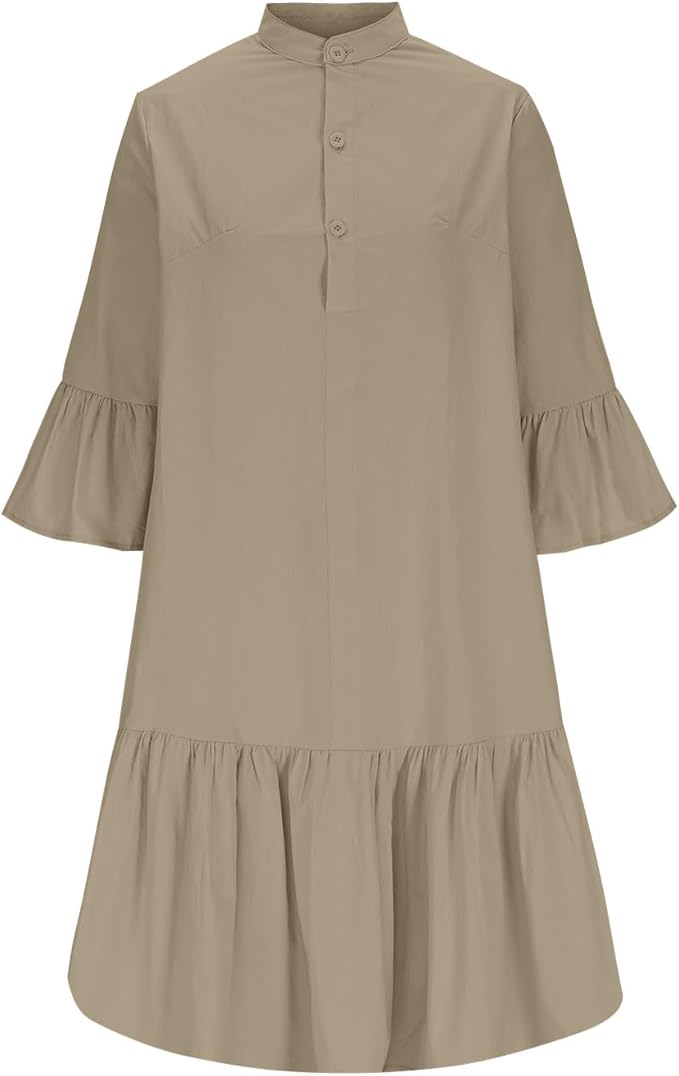 Damen Hemdkleid mit Rüschen Sovae