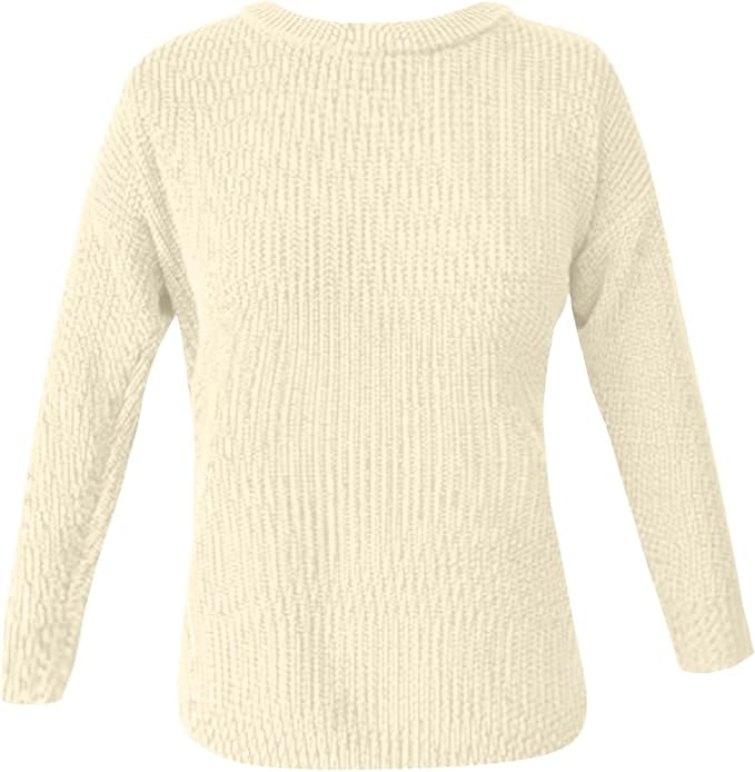 Damen lässiger Strickpullover mit strukturierter Mascheninterpretation und weitem Schnitt Sovae